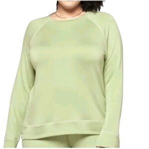 Women's LNA Super Soft Raglan Sweatshirt in Vintage Green Size: 1X